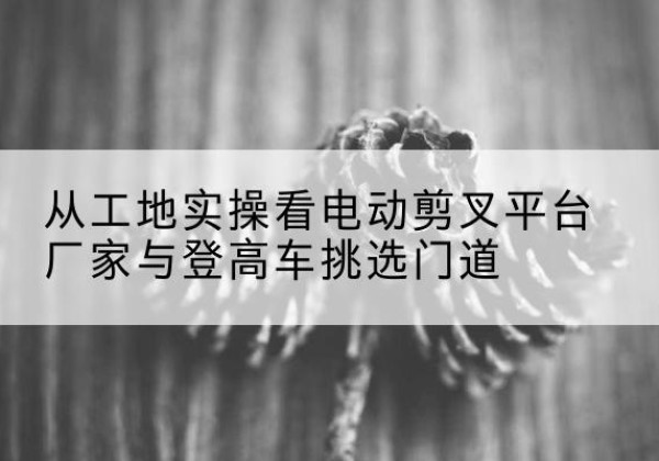 西青区电动剪叉升降平台厂家-从工地实操看电动剪叉平台厂家与登高车挑选门道